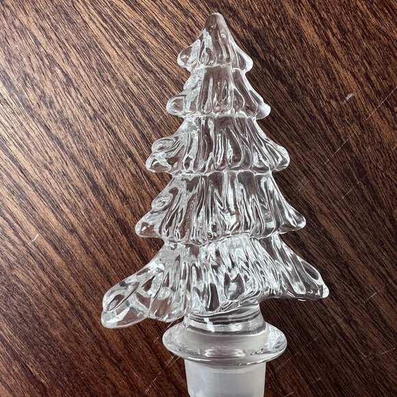 Mikasa Set of 3 Clear Glass Wine Bottle Stoppers Circle Bunch Grapes Xmas Tree - Picture 3 of 10